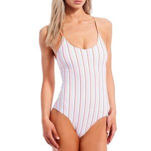 NWT Roller Rabbit Multi Stripe Scoop Neck One-Piece Swimsuit - XL